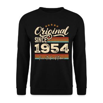 Original 1954 Jahrgang - 1954 Geburtstagsgeschenk - Unisex Pullover - Schwarz - Vorne - Alina (178cm) & Michal (187cm)