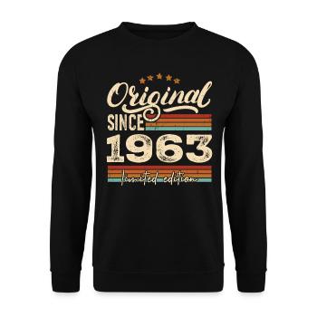 Original 1963 Vintage - Cadeau D’anniversaire 1963 - Sweat-shirt Unisexe - noir - Devant - Alina (178cm) & Michal (187cm)