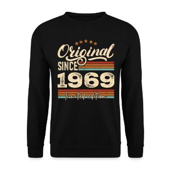 Original 1969 Vintage - 1969 Birthday Gift - Unisex Sweatshirt - black - Front - Alina (178cm) & Michal (187cm)