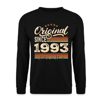 Original 1993 Vintage - Cadeau D’anniversaire 1993 - Sweat-shirt Unisexe - noir - Devant - Alina (178cm) & Michal (187cm)