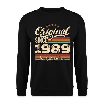 Original 1989 Vintage - Cadeau D’anniversaire 1989 - Sweat-shirt Unisexe - noir - Devant - Alina (178cm) & Michal (187cm)