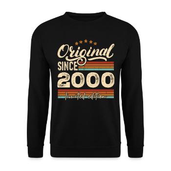 Original 2000 Vintage - 2000 Geburtstagsgeschenk - Unisex Pullover - Schwarz - Vorne - Alina (178cm) & Michal (187cm)