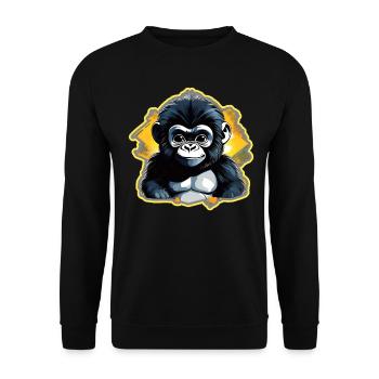 Cute Baby Gorilla - Unisex Sweatshirt - black - Front - Alina (178cm) & Michal (187cm)