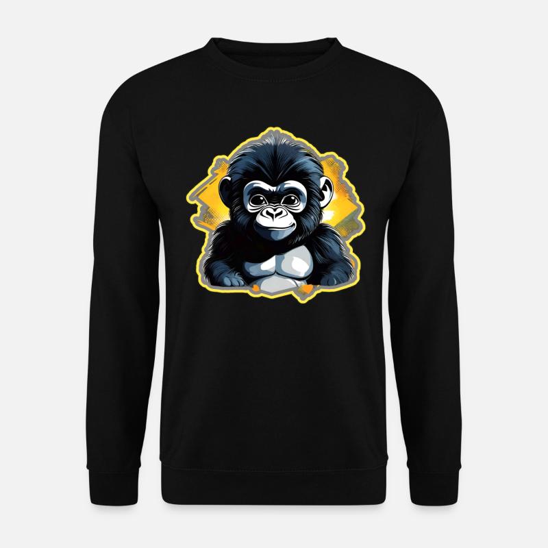 Niedlicher Baby Gorilla - Unisex Pullover - Schwarz