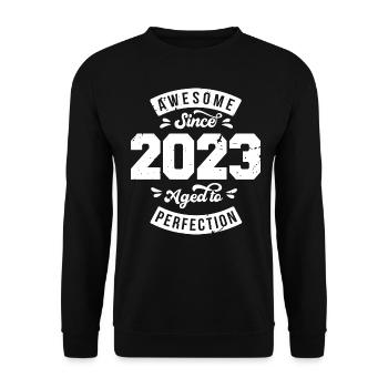 Millésime 2023 anniversaire - rétro 2023 - Sweat-shirt Unisexe - noir - Devant - Alina (178cm) & Michal (187cm)