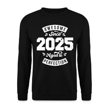 Vintage 2025 Geburtstag - retro 2025 - Unisex Pullover - Schwarz - Vorne - Alina (178cm) & Michal (187cm)