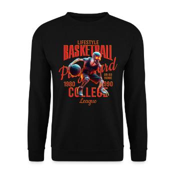 Skeleton Basketball Lifestyle Basketball College - Unisex Sweatshirt - black - Front - Alina (178cm) & Michal (187cm)