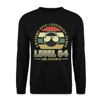 64 - Unisex Sweatshirt - black - Front - Alina (178cm) & Michal (187cm)