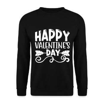 Happy Valentine's Day - Unisex Pullover - Schwarz - Vorne - Alina (178cm) & Michal (187cm)
