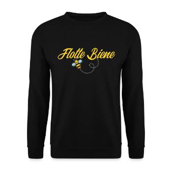 Flotte Biene Bienen Wildbienen Geschenk Honigbiene - Unisex Pullover - Schwarz - Vorne - Alina (178cm) & Michal (187cm)
