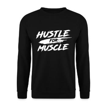 Hustle For Muscle - Dicton d’entraînement physique - Sweat-shirt Unisexe - noir - Devant - Alina (178cm) & Michal (187cm)