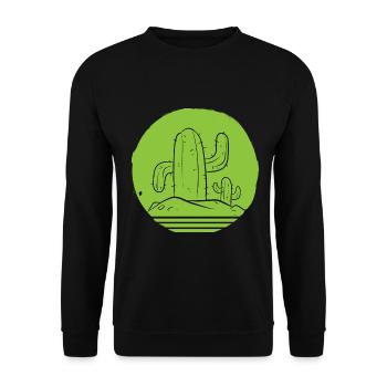 Kaktus saftig Kaktusspezialist - Unisex Pullover - Schwarz - Vorne - Alina (178cm) & Michal (187cm)