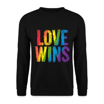 Love Wins | Pride Statement - Unisex Sweatshirt - black - Front - Alina (178cm) & Michal (187cm)
