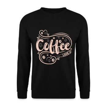 Coffee Love - Unisex Pullover - Schwarz - Vorne - Alina (178cm) & Michal (187cm)