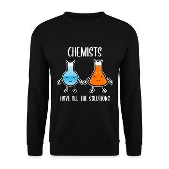 Chemists Have All The Solutions Chemiker - Unisex Pullover - Schwarz - Vorne - Alina (178cm) & Michal (187cm)