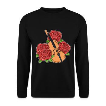 Blumengeige Geigenspieler - Unisex Pullover - Schwarz - Vorne - Alina (178cm) & Michal (187cm)