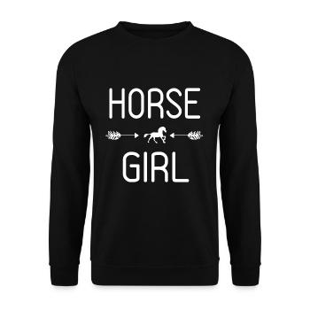 Gallop Into Style Horse Fan Horse Racing Design - Unisex Pullover - Schwarz - Vorne - Alina (178cm) & Michal (187cm)