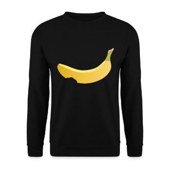 angebissene Banane - Unisex Pullover - Schwarz - Vorne - Alina (178cm) & Michal (187cm)