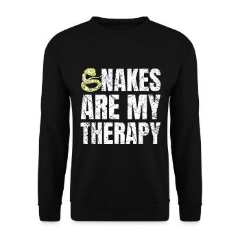 Snakes Are My Therapy Snake Owner - Unisex Sweatshirt - black - Front - Alina (178cm) & Michal (187cm)
