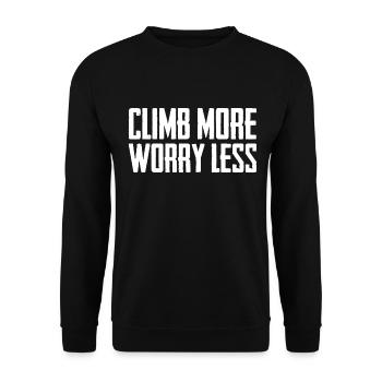 Climb More Worry Less - Unisex Sweatshirt - black - Front - Alina (178cm) & Michal (187cm)