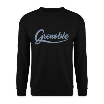 grenoble, old school - Sweat-shirt Unisexe - noir - Devant - Alina (178cm) & Michal (187cm)