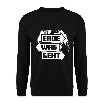 Erde was geht Klimaschutz Umweltschutz Greta Cool - Unisex Pullover - Schwarz - Vorne - Alina (178cm) & Michal (187cm)