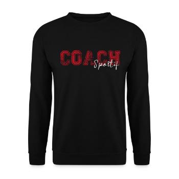 Coach Sportif humour coach sportif Entraineur - Sweat-shirt Unisexe - noir - Devant - Alina (178cm) & Michal (187cm)