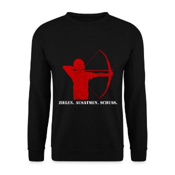 Aim Exhale Shot Archery - Unisex Sweatshirt - black - Front - Alina (178cm) & Michal (187cm)