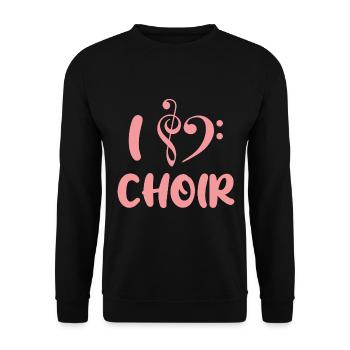 I Love Choir Musikprofessor - Unisex Pullover - Schwarz - Vorne - Alina (178cm) & Michal (187cm)