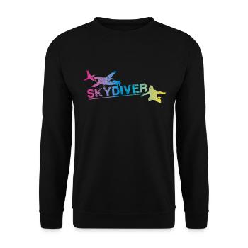 Skydiver Plane Fun Jump Colorful parachutist - Unisex Sweatshirt - black - Front - Alina (178cm) & Michal (187cm)