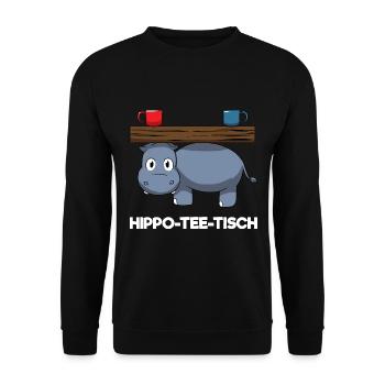 Hippo-Tee-Tisch Hippoteetisch Hypothetisch Hippo - Unisex Pullover - Schwarz - Vorne - Alina (178cm) & Michal (187cm)