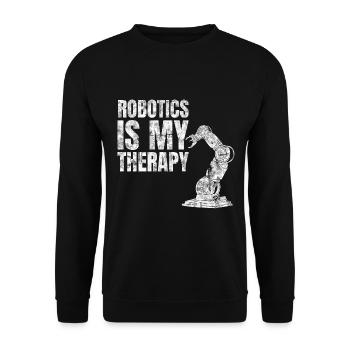 Robotics Is My Therapy Roboter Techniker - Unisex Pullover - Schwarz - Vorne - Alina (178cm) & Michal (187cm)