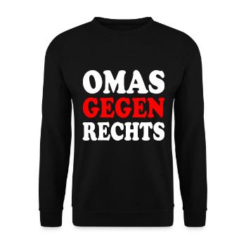 Omas gegen rechts - Unisex Pullover - Schwarz - Vorne - Alina (178cm) & Michal (187cm)