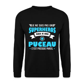 Cadeau drôle puceau humour - Sweat-shirt Unisexe - noir - Devant - Alina (178cm) & Michal (187cm)