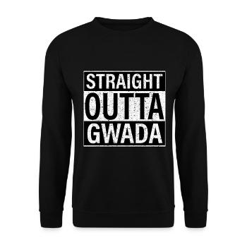 Straight outta gwada Guadeloupe - Sweat-shirt Unisexe - noir - Devant - Alina (178cm) & Michal (187cm)