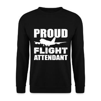 Cooler Flugbegleiter Airline Stewardess - Unisex Pullover - Schwarz - Vorne - Alina (178cm) & Michal (187cm)