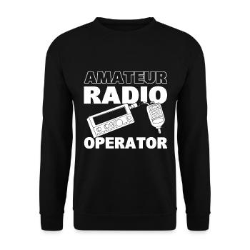 Amateur Radio Operator Funker - Unisex Pullover - Schwarz - Vorne - Alina (178cm) & Michal (187cm)