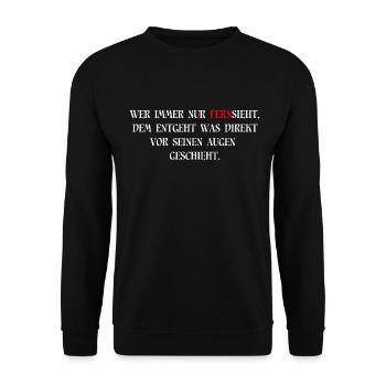 FERNsehen - Unisex Pullover - Schwarz - Vorne - Alina (178cm) & Michal (187cm)