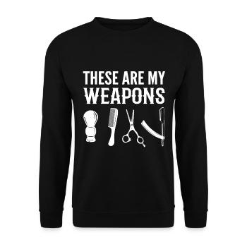 Saloncoiffeur Coiffeur - Sweat-shirt Unisexe - noir - Devant - Alina (178cm) & Michal (187cm)