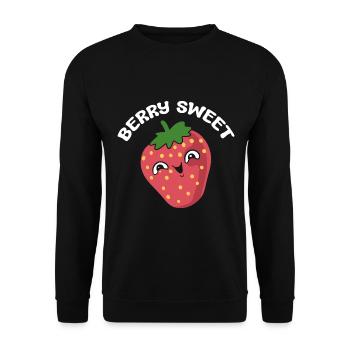 Berry Sweet Erdbeerpflücker - Unisex Pullover - Schwarz - Vorne - Alina (178cm) & Michal (187cm)