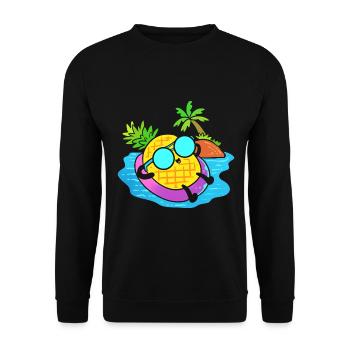 Ananas entspannen Tourist - Unisex Pullover - Schwarz - Vorne - Alina (178cm) & Michal (187cm)
