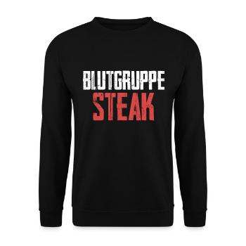 Bifteck de groupe sanguin - Sweat-shirt Unisexe - noir - Devant - Alina (178cm) & Michal (187cm)