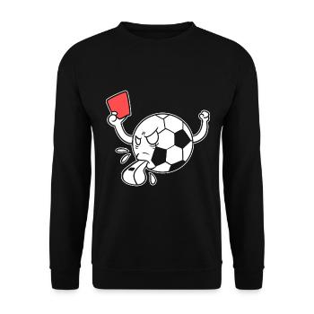 Funny Soccer Ball Sportbeamter - Unisex Pullover - Schwarz - Vorne - Alina (178cm) & Michal (187cm)