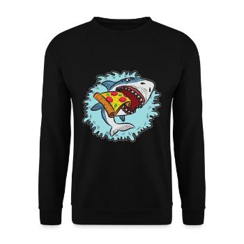 Shark Love Pizza Enthusiast Artistic Design - Unisex Sweatshirt - black - Front - Alina (178cm) & Michal (187cm)