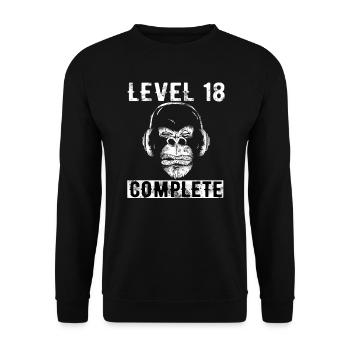 18 birthday 18 years of age adult 18s - Unisex Sweatshirt - black - Front - Alina (178cm) & Michal (187cm)