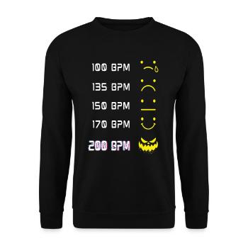 Musik Techno Rave Acid House EDM Hardstyle 200 BPM - Unisex Pullover - Schwarz - Vorne - Alina (178cm) & Michal (187cm)