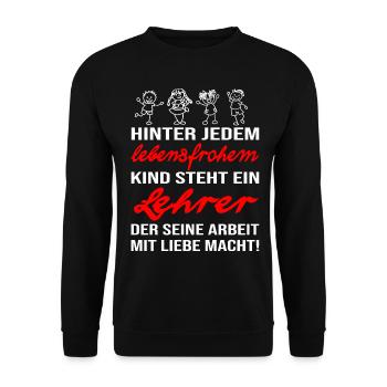Lehrer der seinem Job liebt. Kindererziehung - Unisex Pullover - Schwarz - Vorne - Alina (178cm) & Michal (187cm)