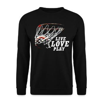LIVE LOVE PLAY BASKETBALL - Sweat-shirt Unisexe - noir - Devant - Alina (178cm) & Michal (187cm)