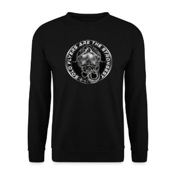 Fighterjet Pilot Helmet Sticker - Unisex Sweatshirt - black - Front - Alina (178cm) & Michal (187cm)