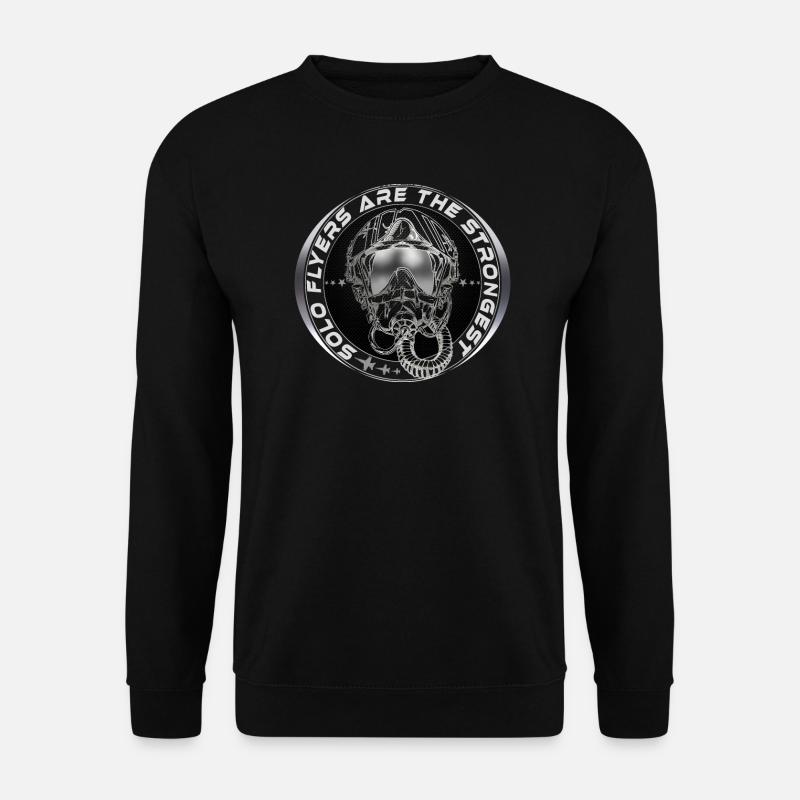 Fighterjet Pilot Helmet Sticker - Unisex Sweatshirt - black